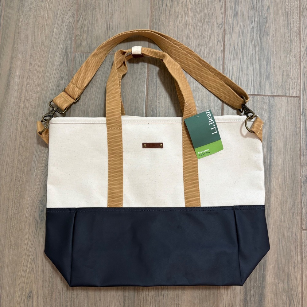 L.L. Bean Nor'easter Collection Canvas Tote Bag NWT